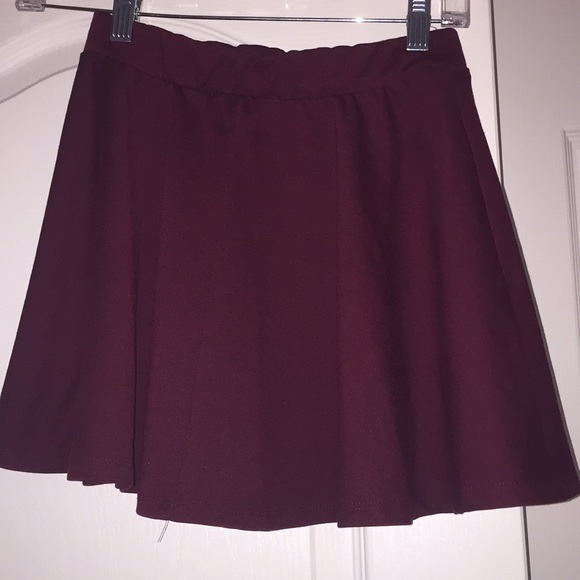Ambiance Apparel Burgundy Skater Skirt - Picture 2 of 2